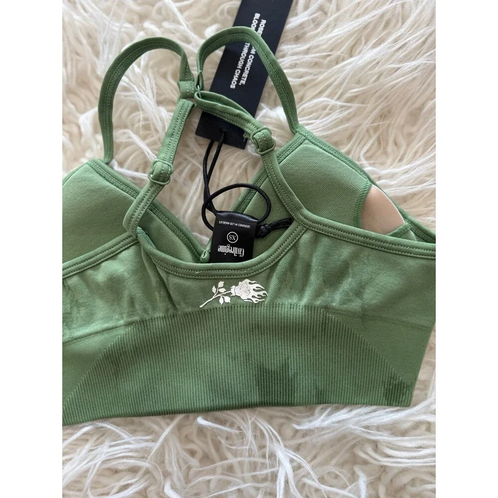 Civil Regime Kelly Seamless Sports Bra Reaper Wash Watercrest Size XS